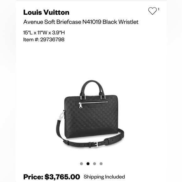 LOUIS VUITTON AVENUE SOFT BRIEFCASE INFINI DAMIER LEATHER - Picture 9 of 12